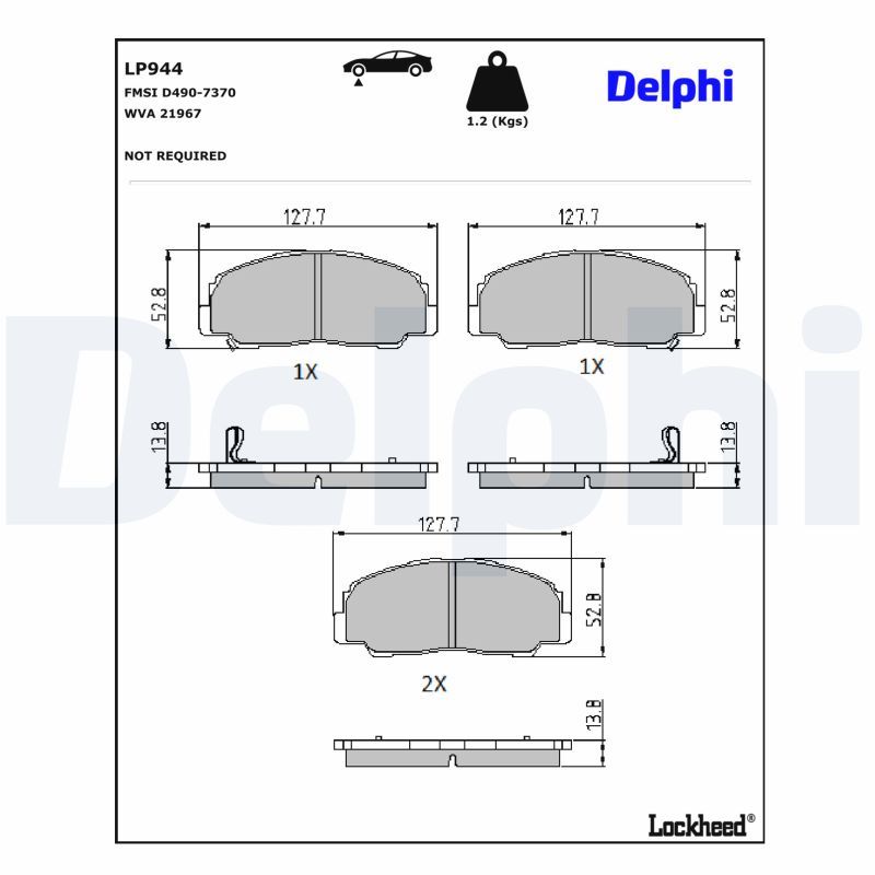 DELPHI LP944 Brake pad set, disc brake