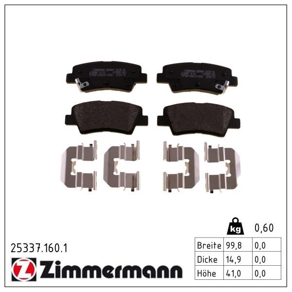 ZIMMERMANN 25337.160.1 Brake pad set, disc brake
