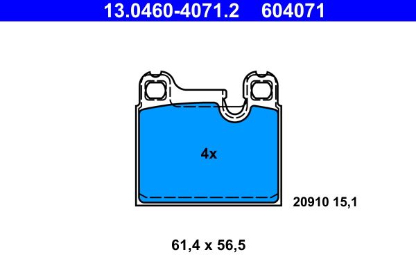 ATE 13.0460-4071.2 Brake pad set, disc brake