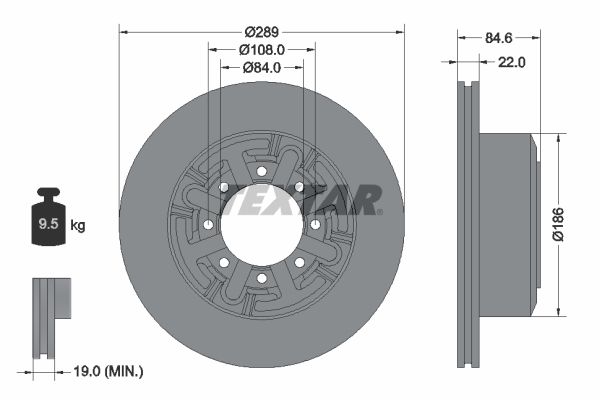 TEXTAR 93089600 Brake disc