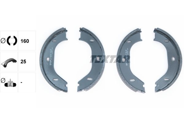 TEXTAR 91020200 Brake shoe set, parking brake