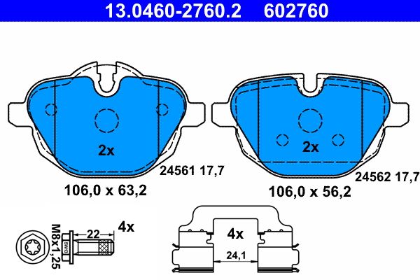 ATE 13.0460-2760.2 Brake pad set, disc brake
