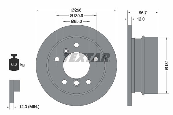 TEXTAR 92137503 Brake disc