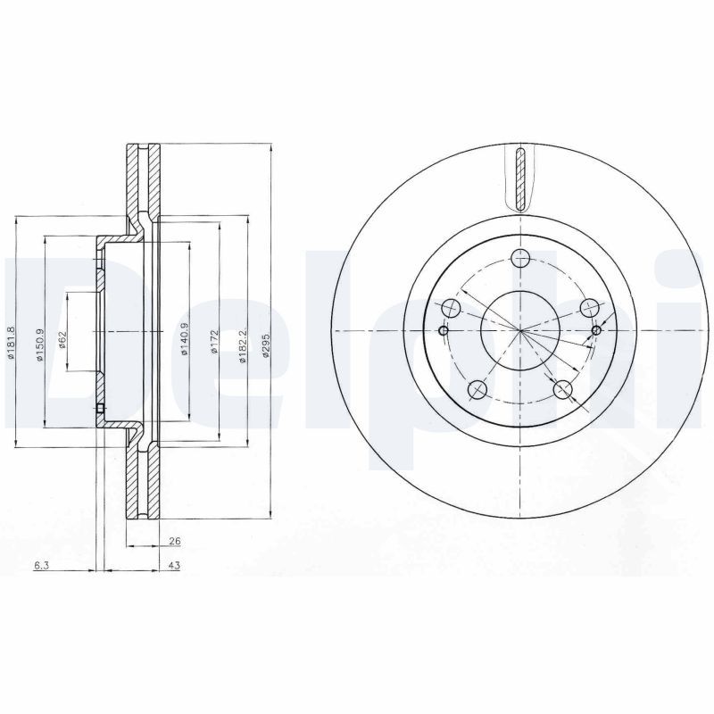 DELPHI BG4113 Brake disc