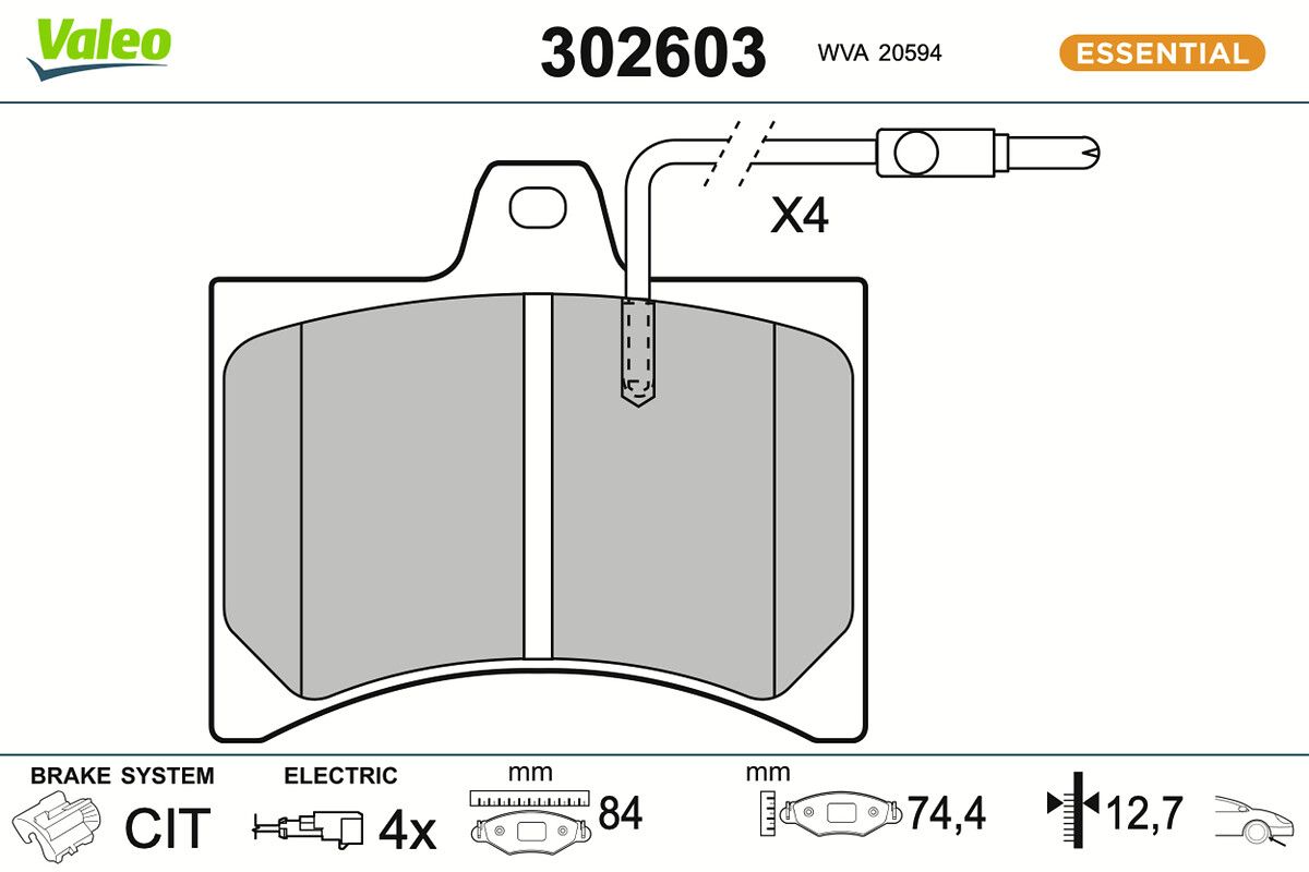 VALEO 302603 Brake pad set, disc brake