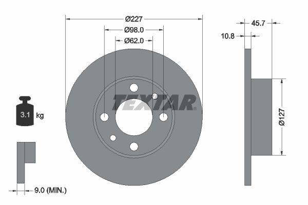 TEXTAR 92019300 Brake disc
