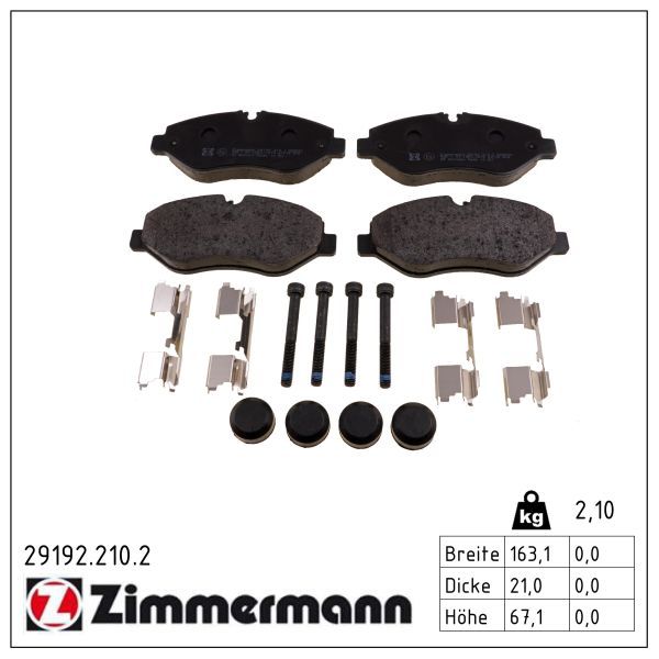 ZIMMERMANN 29192.210.2 Brake pad set, disc brake