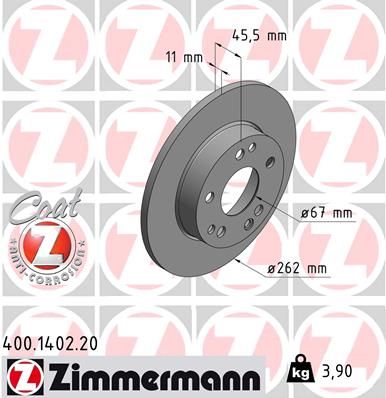 ZIMMERMANN 400.1402.20 Brake disc