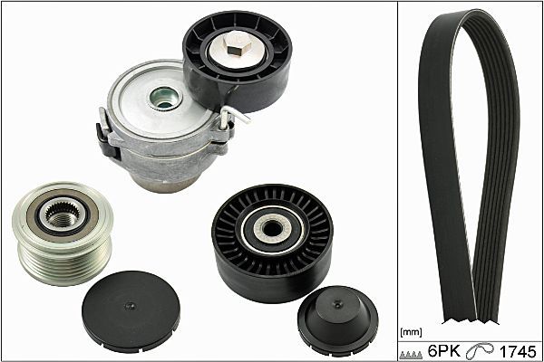 HEPU 20-1908 V-ribbed belt set