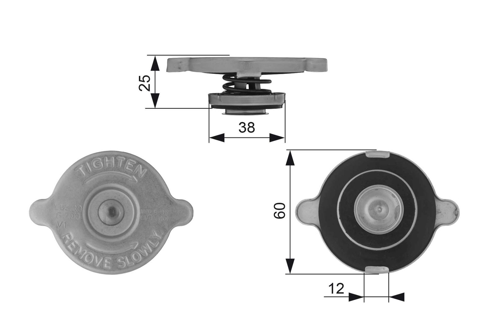 GATES RC132 Cap, radiator