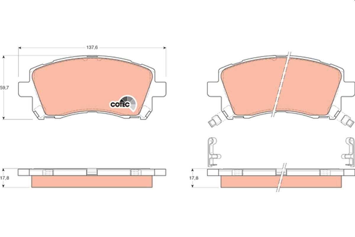 TRW GDB3217 Brake pad set, disc brake
