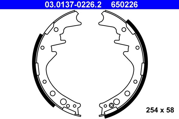 ATE 03.0137-0226.2 Brake shoe set