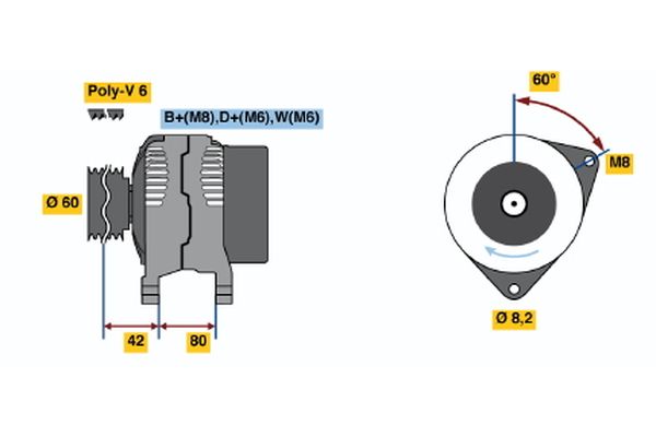BOSCH 0 986 036 690 Alternator