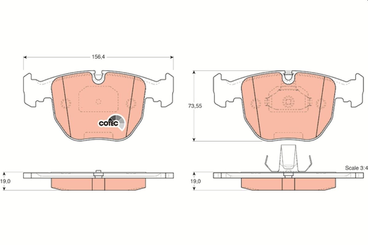 TRW GDB1261 Brake pad set, disc brake