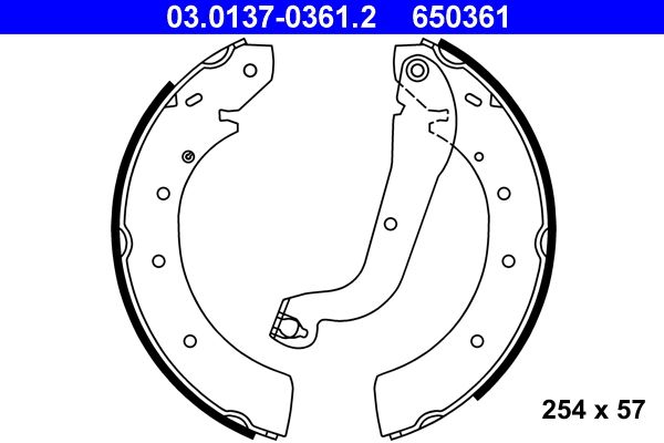 ATE 03.0137-0361.2 Brake shoe set