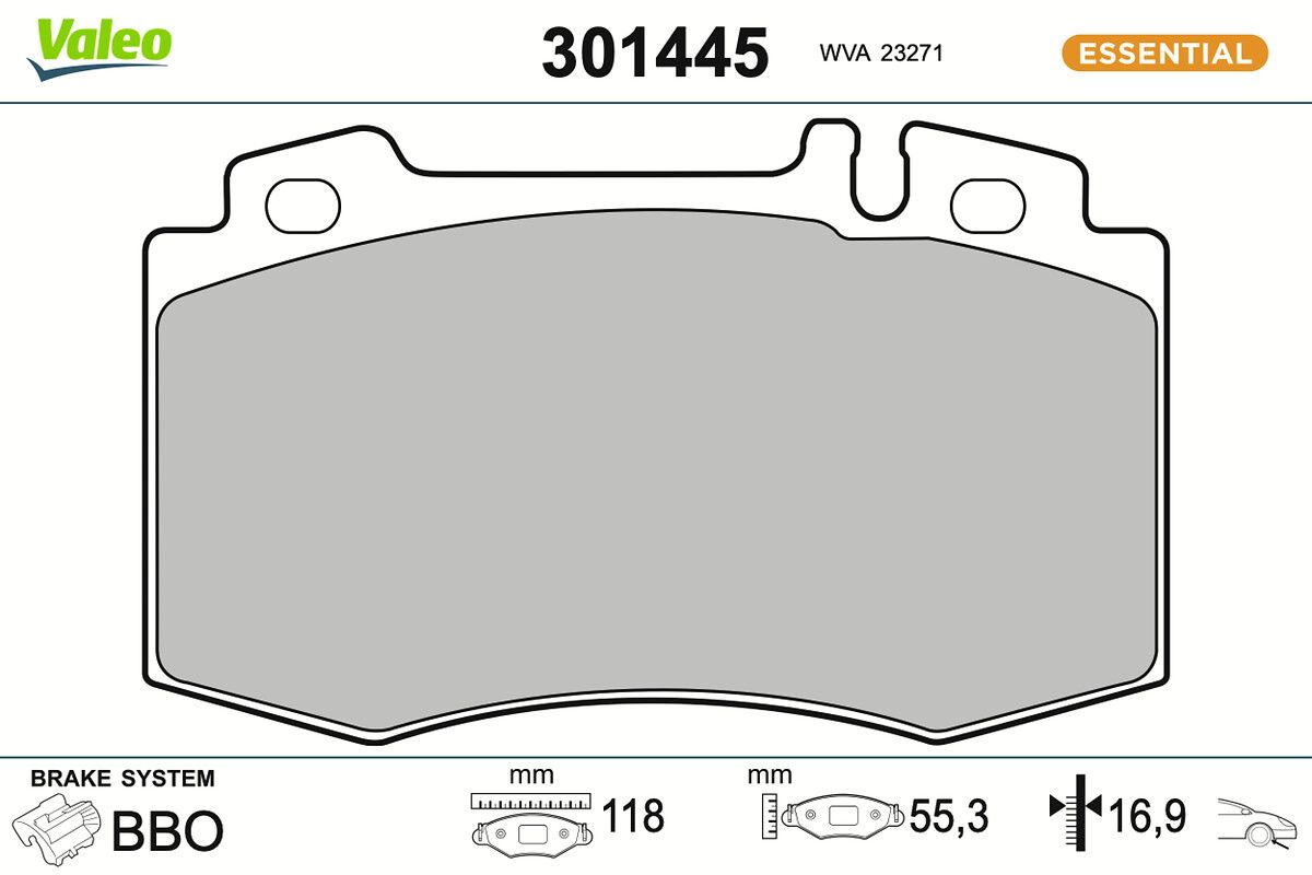 VALEO 301445 Brake pad set, disc brake