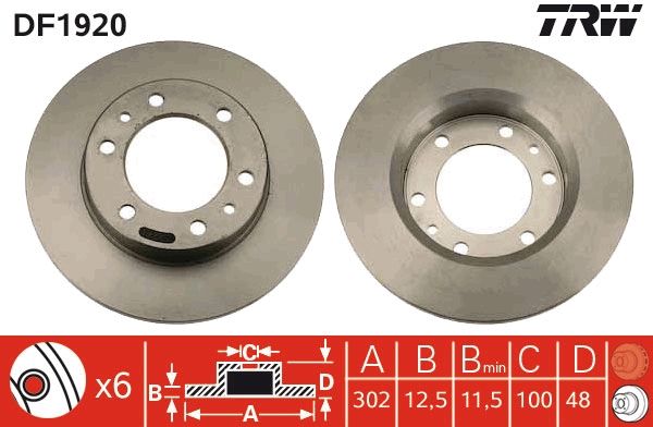 TRW DF1920 Brake disc