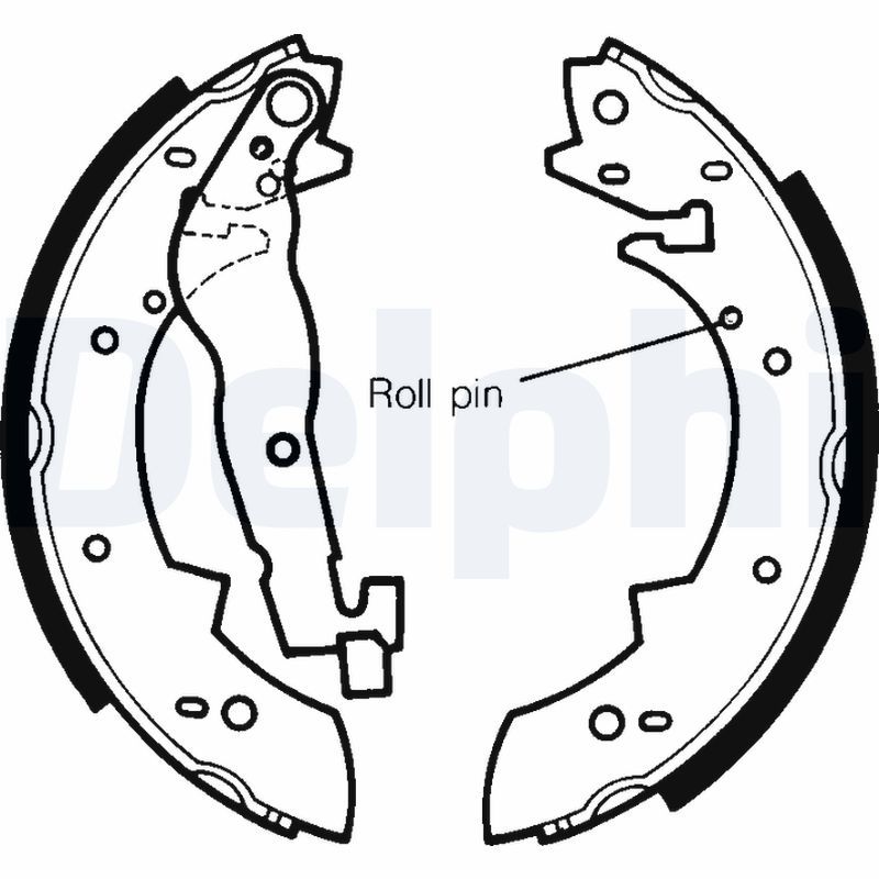 DELPHI LS1233 Brake shoe set