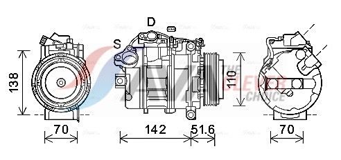 AVA CLEVER CHOICE BWAK487 Compressor, air conditioning