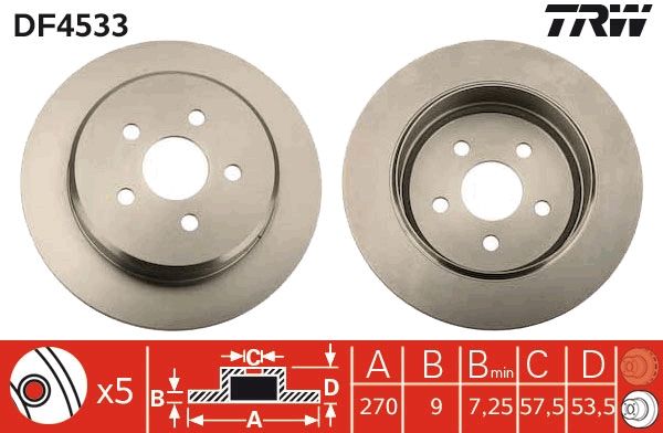 TRW DF4533 Brake disc