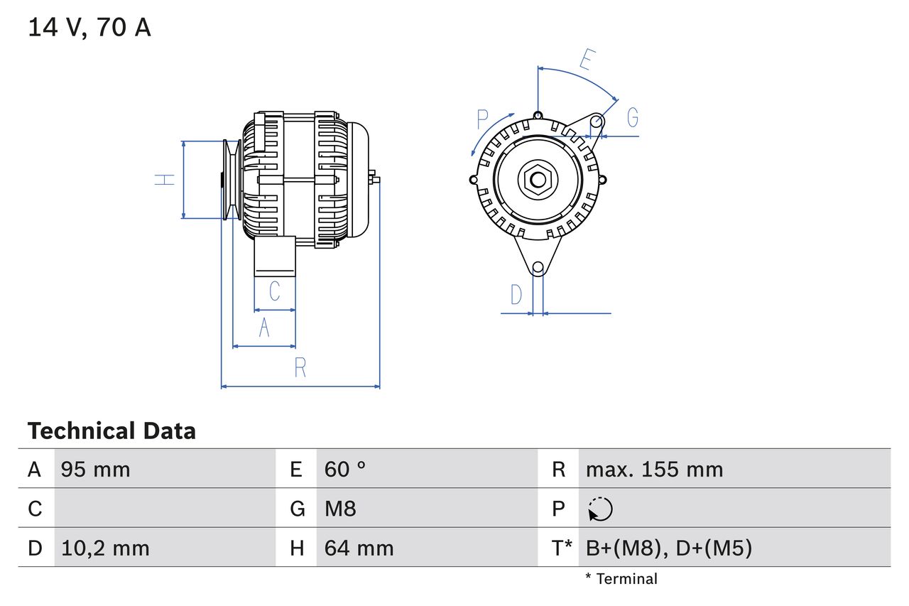 BOSCH 0 986 038 730 Alternator