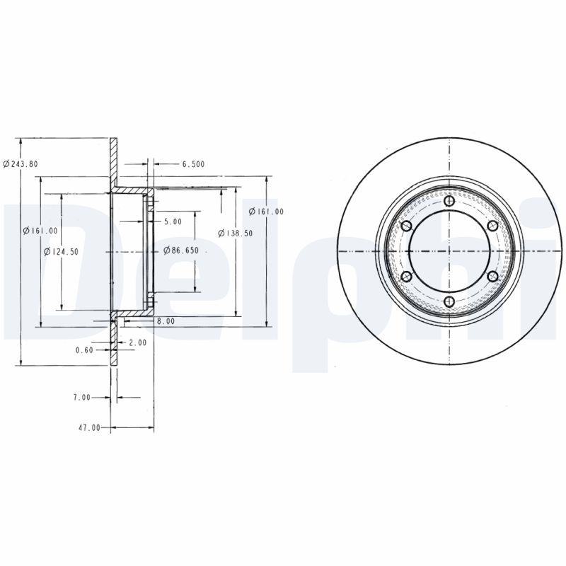 DELPHI BG2107 Brake disc