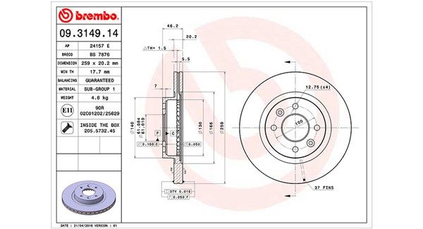MAGNETI MARELLI 360406042300 Brake disc