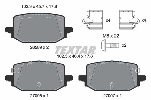 TEXTAR 2658901 Brake pad set, disc brake