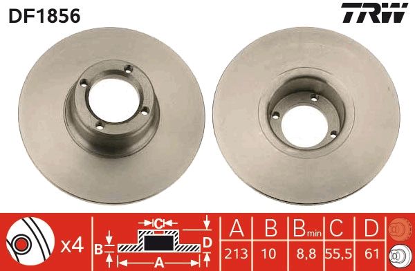 TRW DF1856 Brake disc