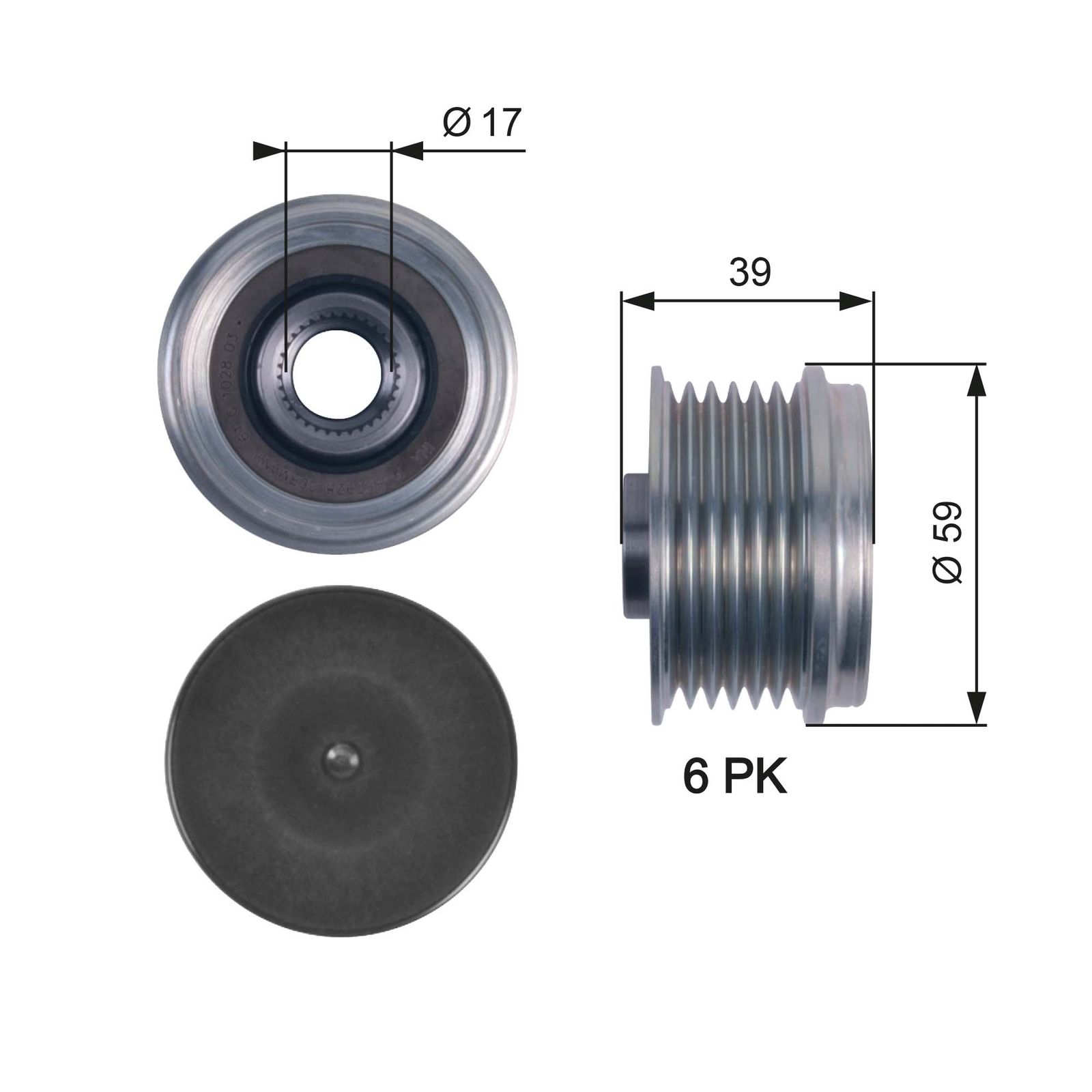 GATES OAP7113 Alternator freewheel clutch