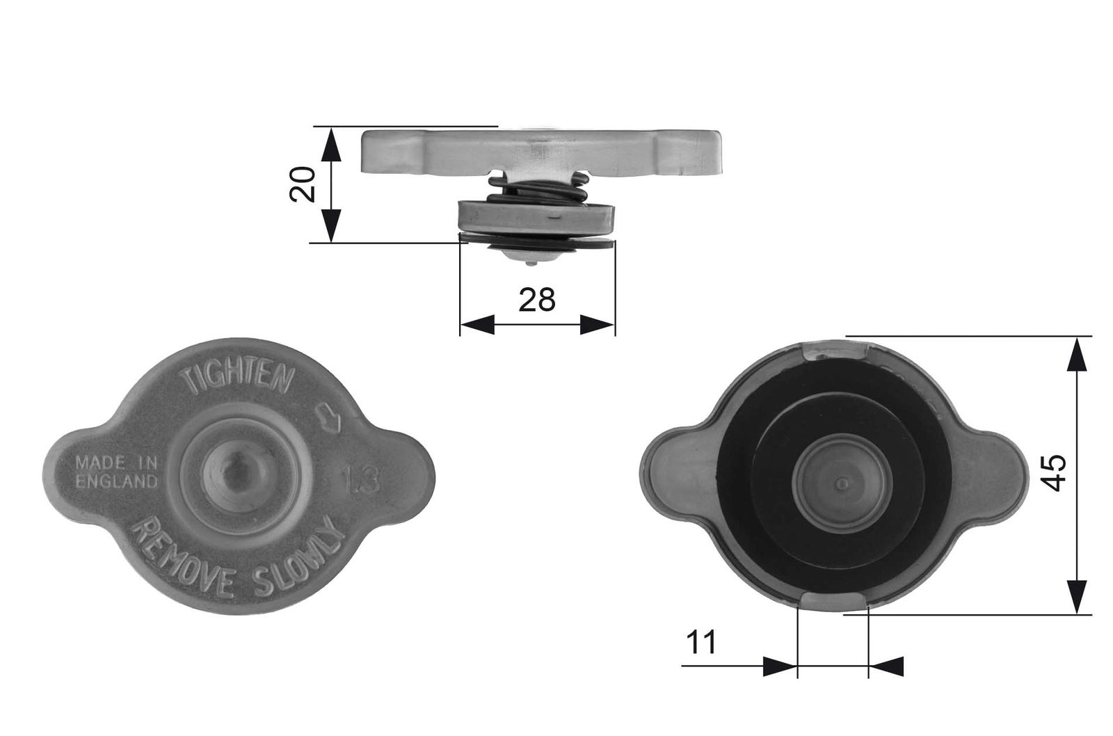 GATES RC232 Cap, coolant tank