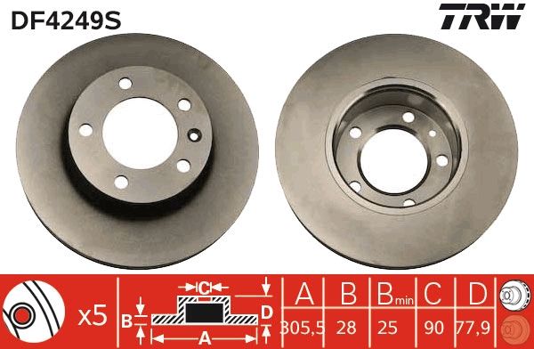 TRW DF4249S Brake disc