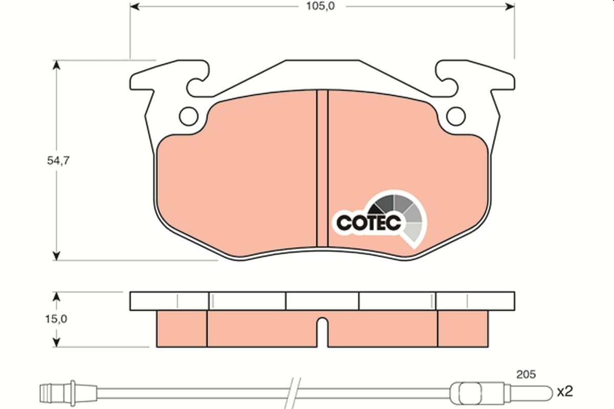 TRW GDB328 Brake pad set, disc brake