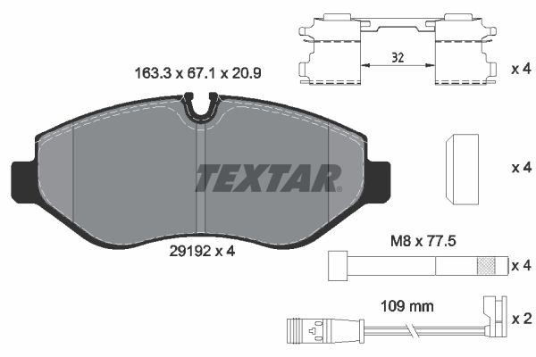 TEXTAR 2919202 Brake pad set, disc brake