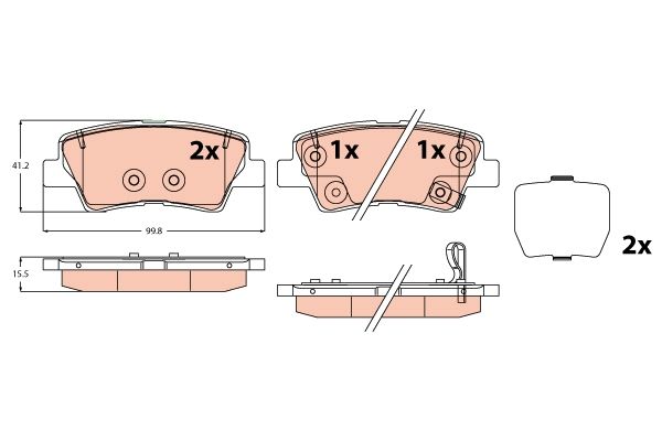 TRW GDB2309 Brake pad set, disc brake