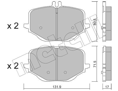 METELLI 22-1314-0 Brake pad set, disc brake