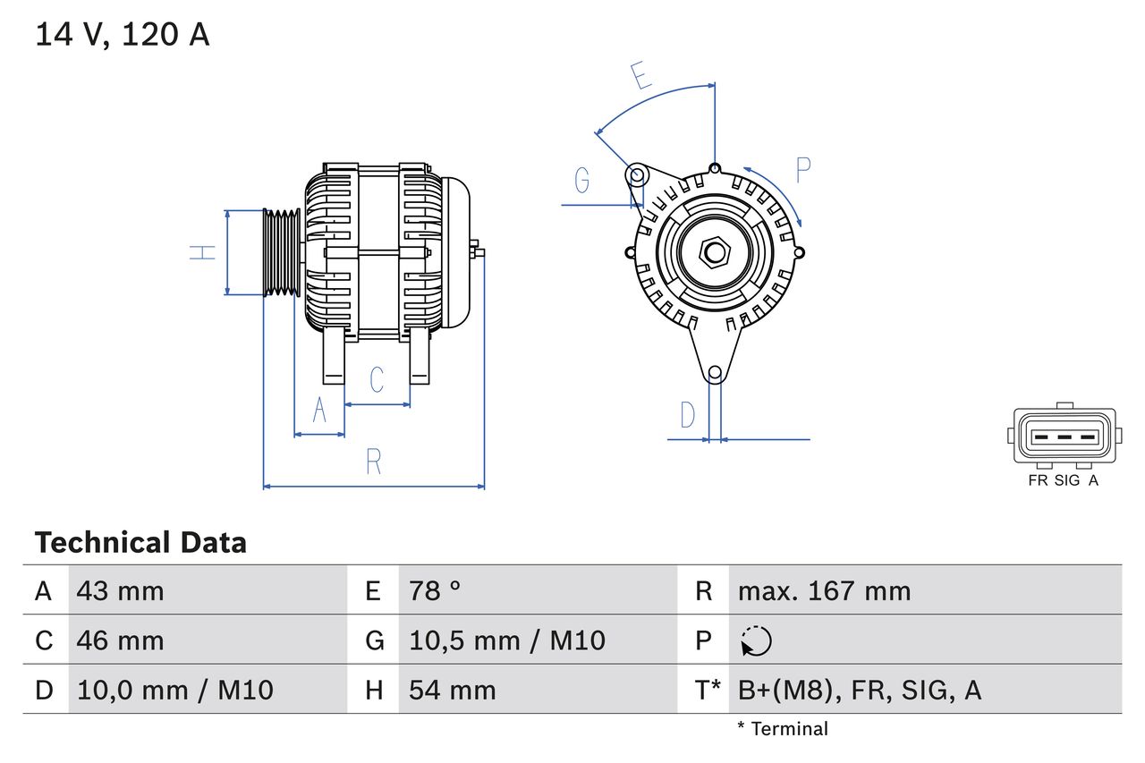 BOSCH 0 986 049 171 Alternator