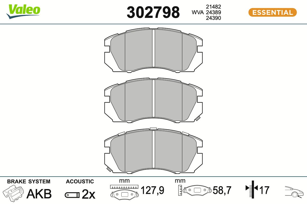 VALEO 302798 Brake pad set, disc brake