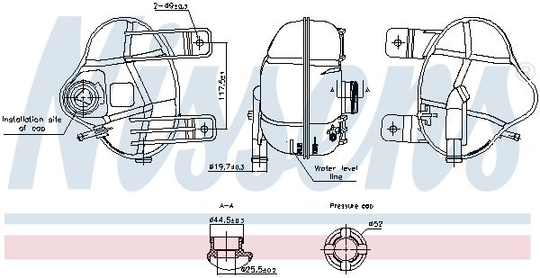 NISSENS 996250 Expansion tank, coolant