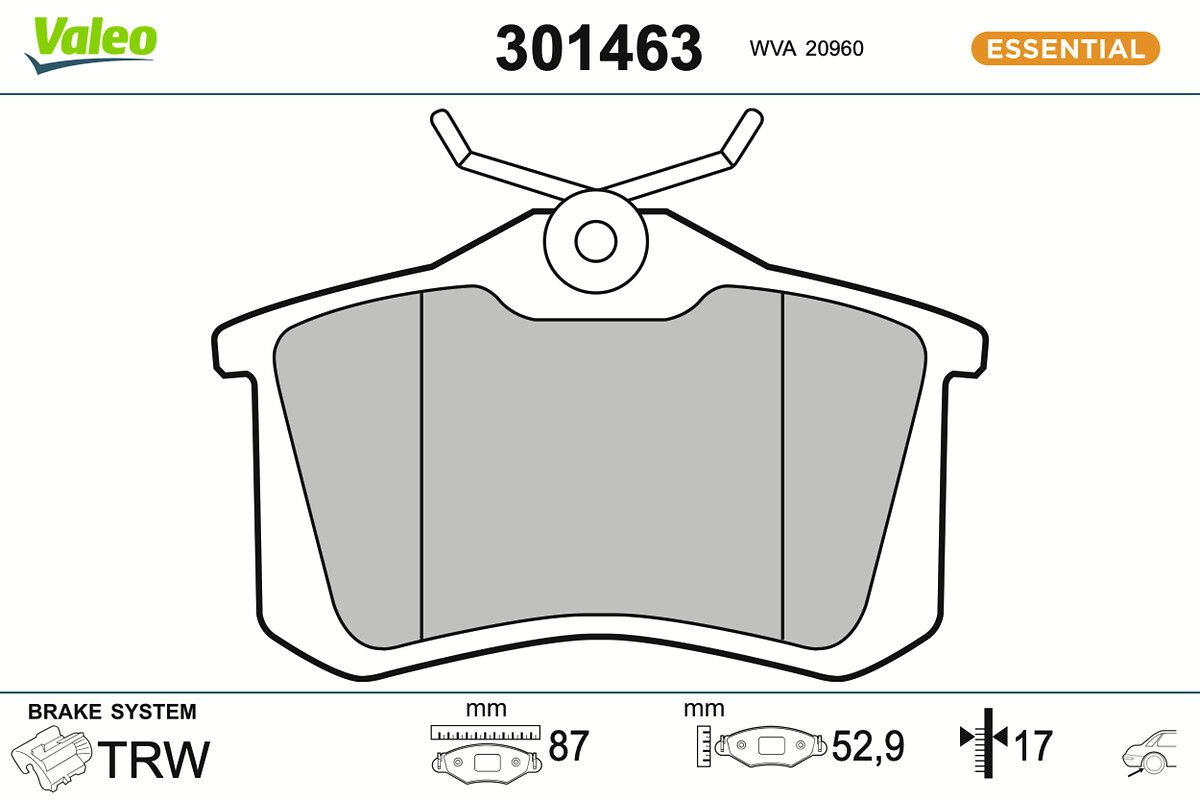 VALEO 301463 Brake pad set, disc brake
