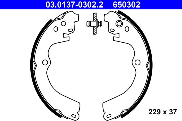 ATE 03.0137-0302.2 Brake shoe set