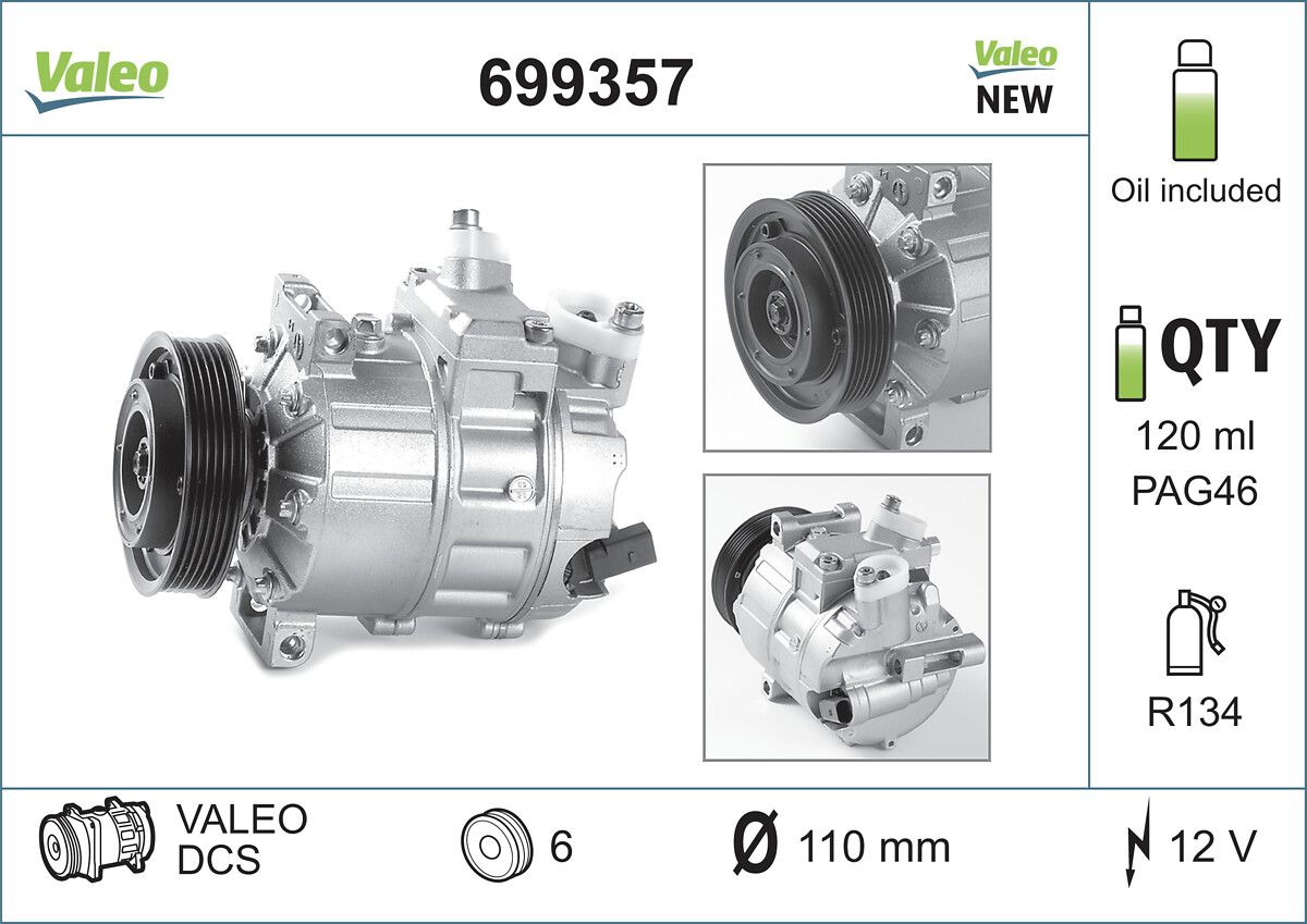 VALEO 699357 Compressor, air conditioning