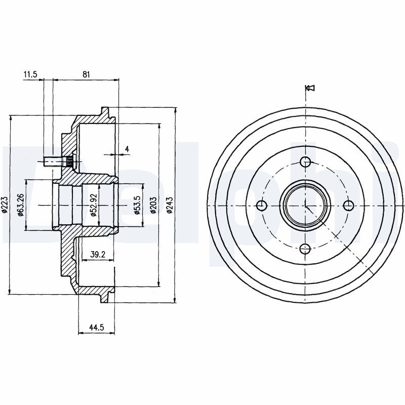 DELPHI BF487 Brake drum