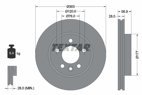 TEXTAR 92228905 Brake disc