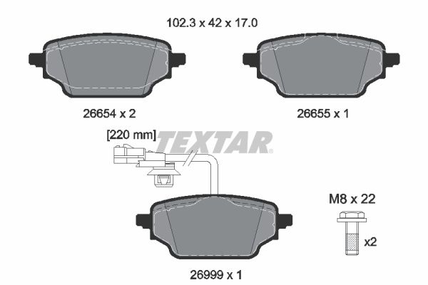 TEXTAR 2665402 Brake pad set, disc brake
