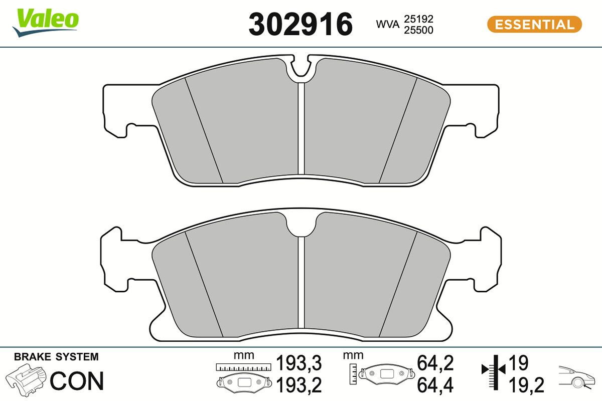 VALEO 302916 Brake pad set, disc brake