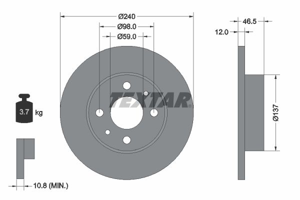 TEXTAR 92034500 Brake disc