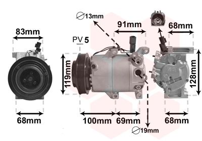 VAN WEZEL 8300K144 Compressor, air conditioning
