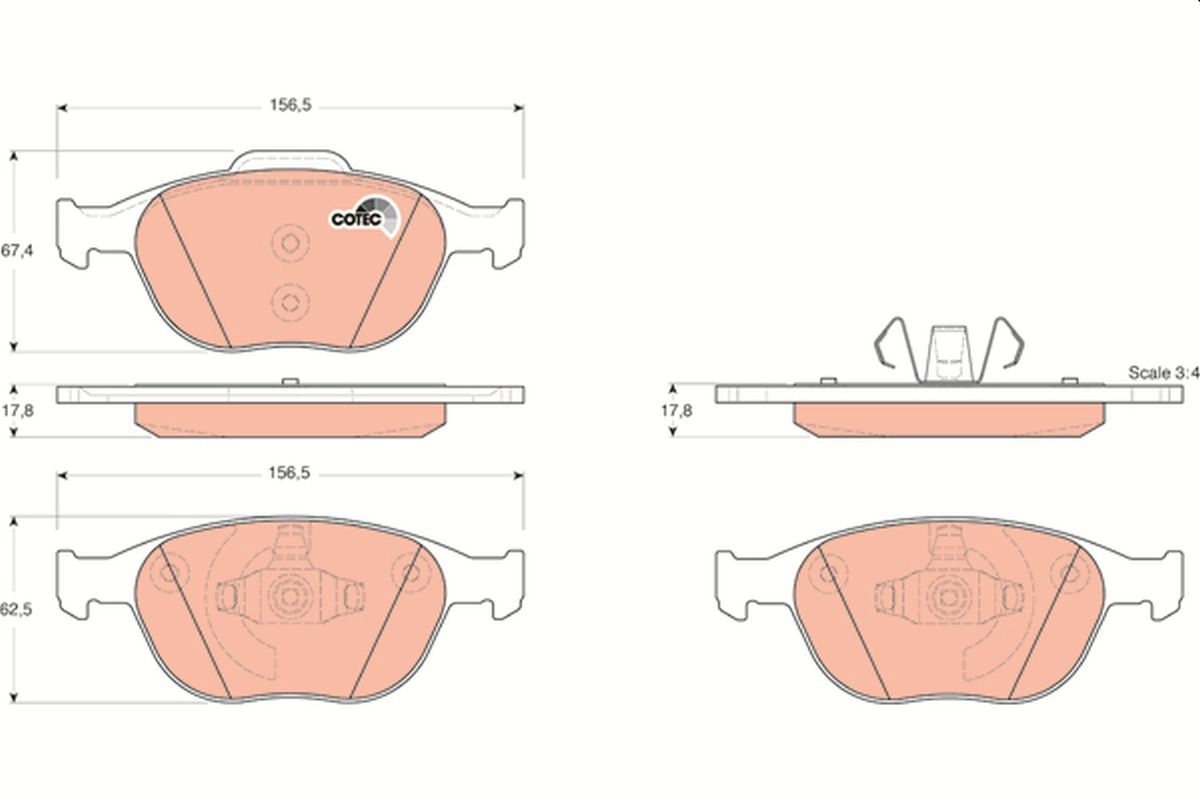 TRW GDB1532 Brake pad set, disc brake