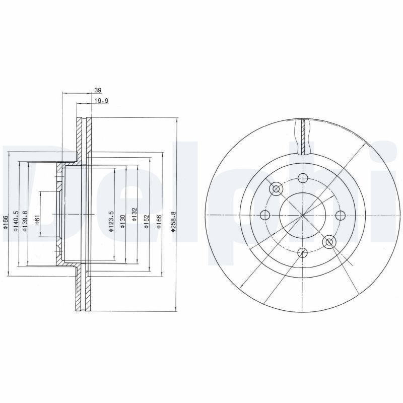 DELPHI BG2283 Brake disc